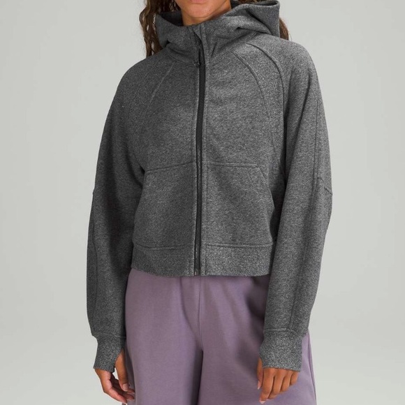 lululemon athletica Tops - SOLD Lululemon Scuba Oversized Full Zip Hoodie Heathered Speckled Black Gray